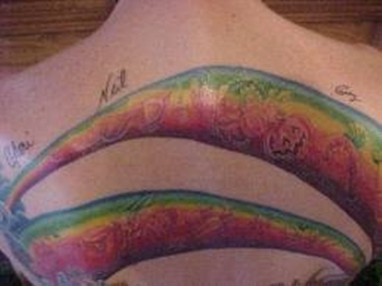 Beautiful rainbow tattoo design, idea 21