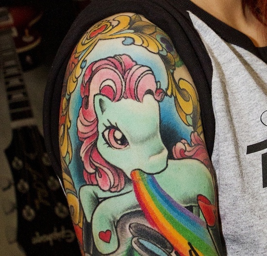 Beautiful rainbow tattoo design, idea 4