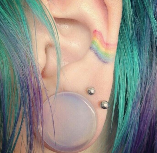 Beautiful rainbow tattoo design, idea 34