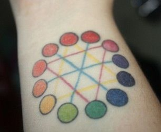 Beautiful rainbow tattoo design, idea 35