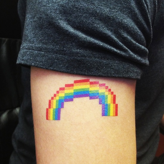 Beautiful rainbow tattoo design, idea 3