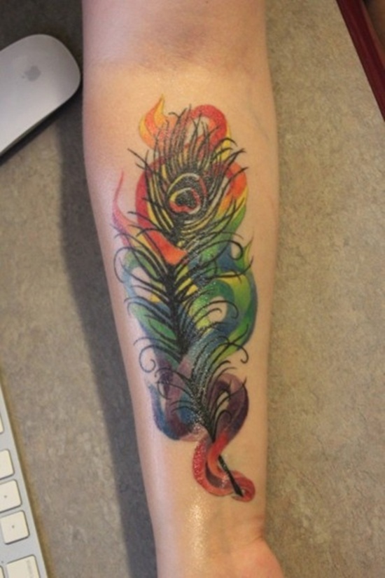 Beautiful rainbow tattoo design, idea 38