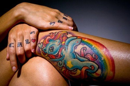 Beautiful rainbow tattoo design, idea 39