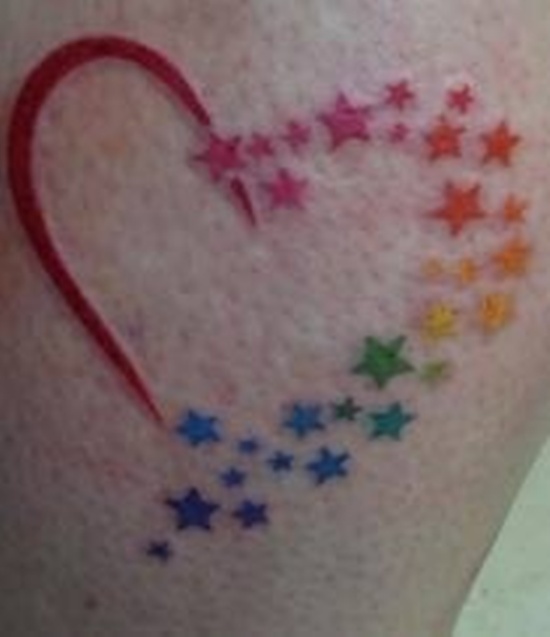 Beautiful rainbow tattoo design, idea 2