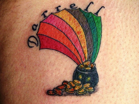 Beautiful rainbow tattoo design, idea 43