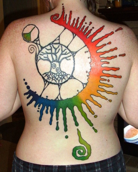 Beautiful rainbow tattoo design, idea 44