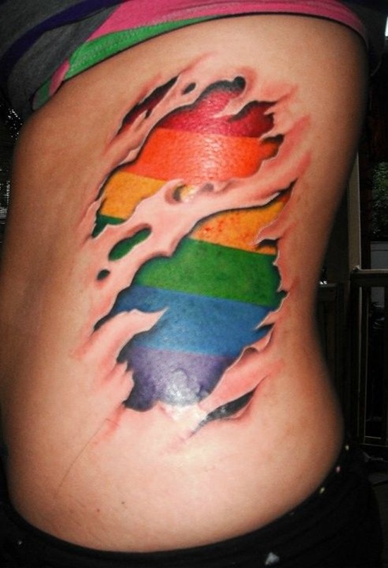 Beautiful rainbow tattoo design, idea 22