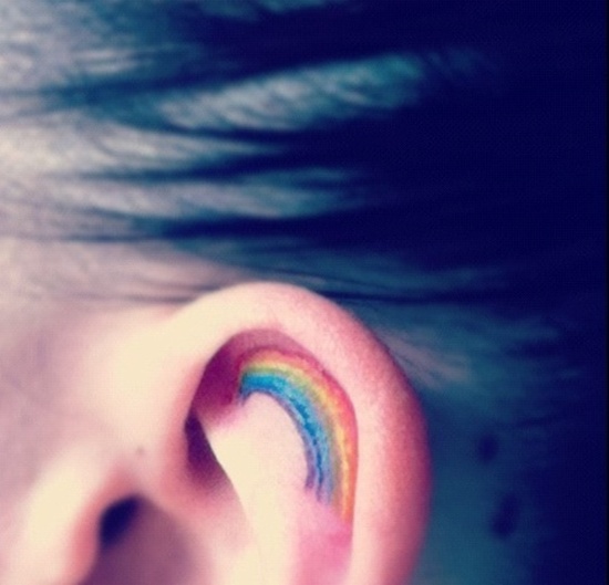 Beautiful rainbow tattoo design, idea 23