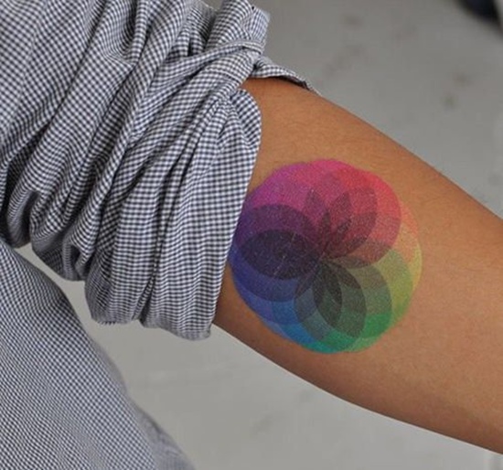 Beautiful rainbow tattoo design, idea 24