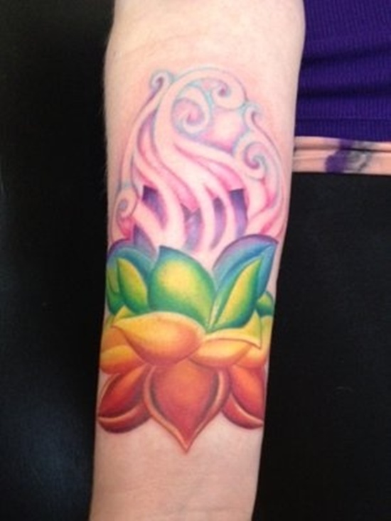 Beautiful rainbow tattoo design, idea 7