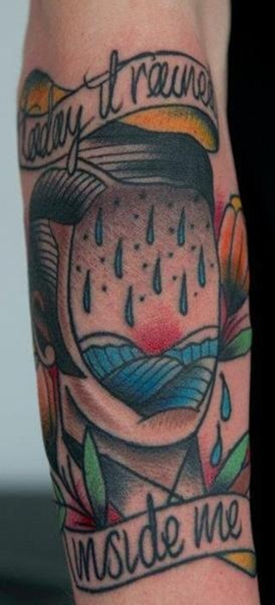 Rain tattoo design, idea 18