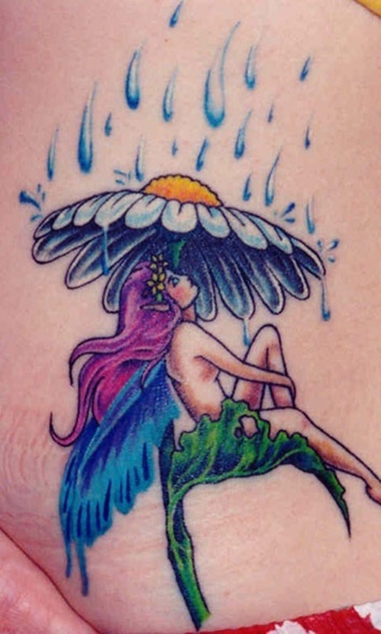 Rain tattoo design, idea 4