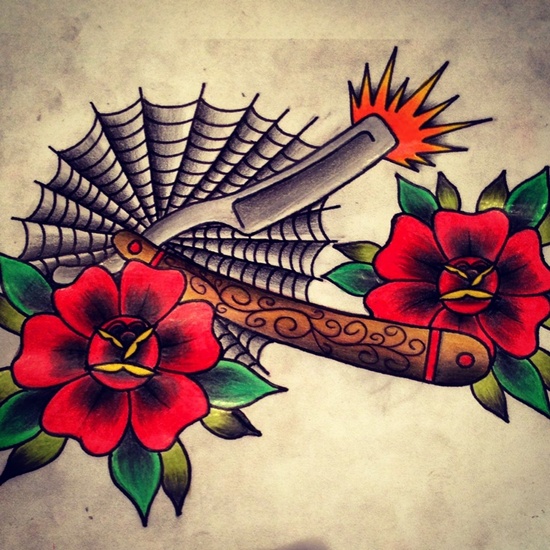 Razor tattoo design, idea 15