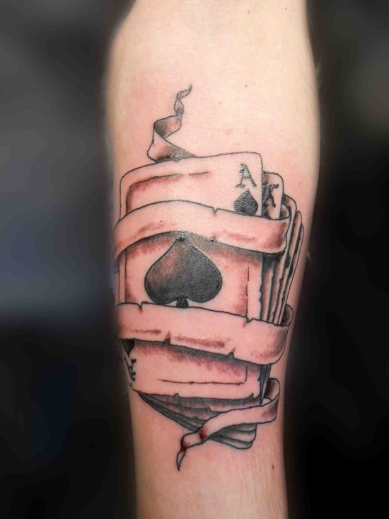 Some remarkable spade tattoo design, idea 6