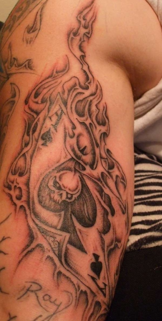 Some remarkable spade tattoo design, idea 13