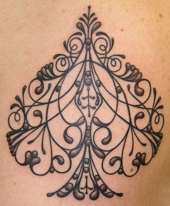 Some remarkable spade tattoo design, idea 14