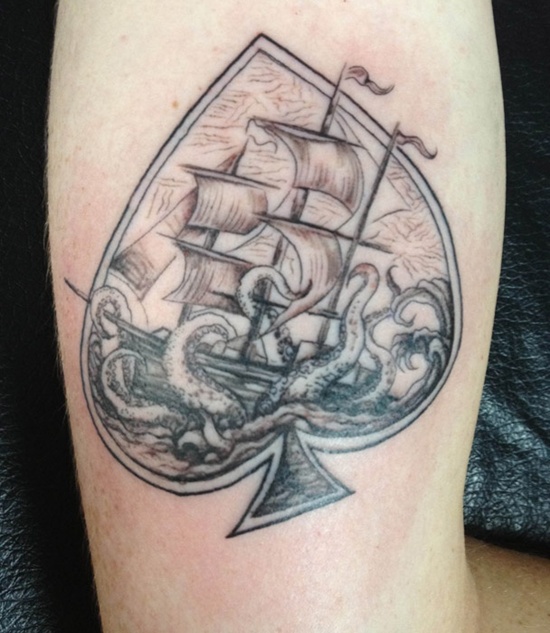 Some remarkable spade tattoo design, idea 10