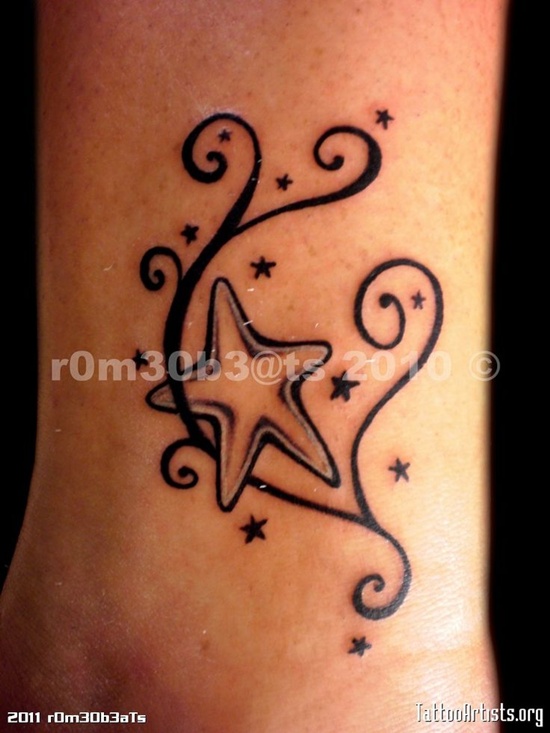 Exceptional starfish tattoo design, idea 36