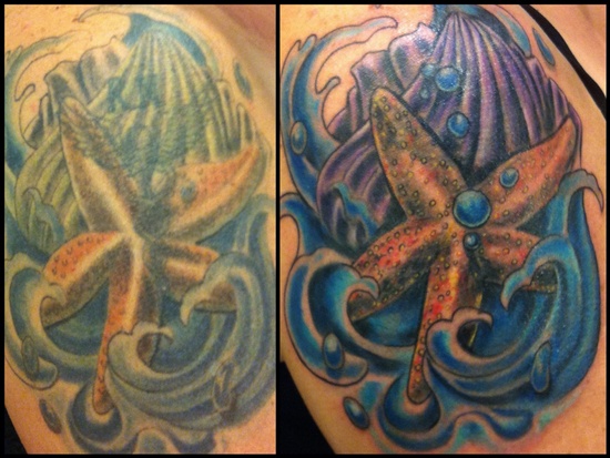 Exceptional starfish tattoo design, idea 53