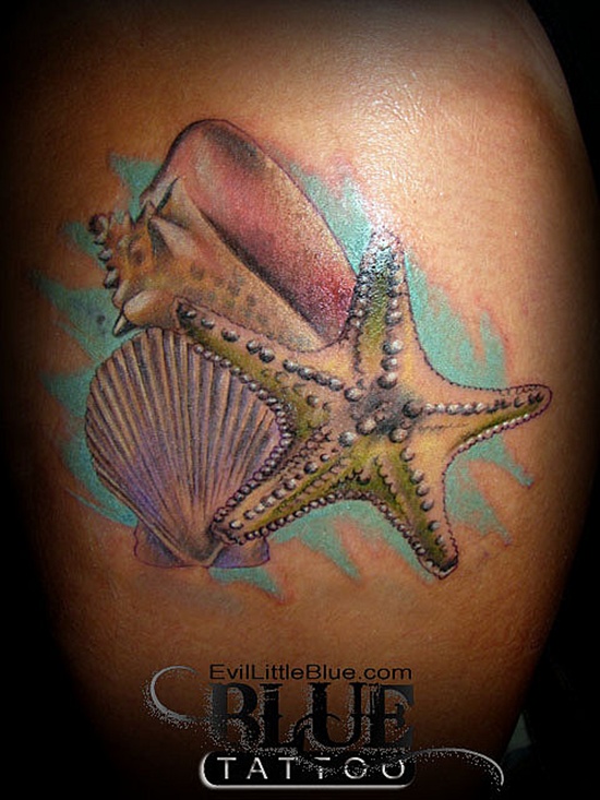 Exceptional starfish tattoo design, idea 3