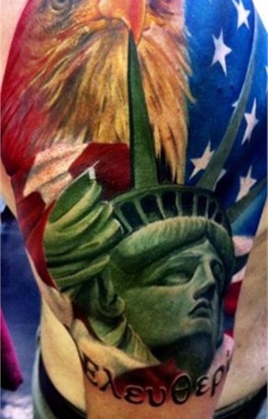 Statue of liberty tattoos design, idea 3