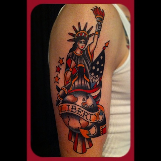 Statue of liberty tattoos design, idea 16