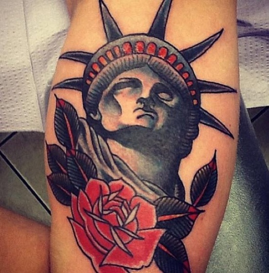 Statue of liberty tattoos design, idea 4
