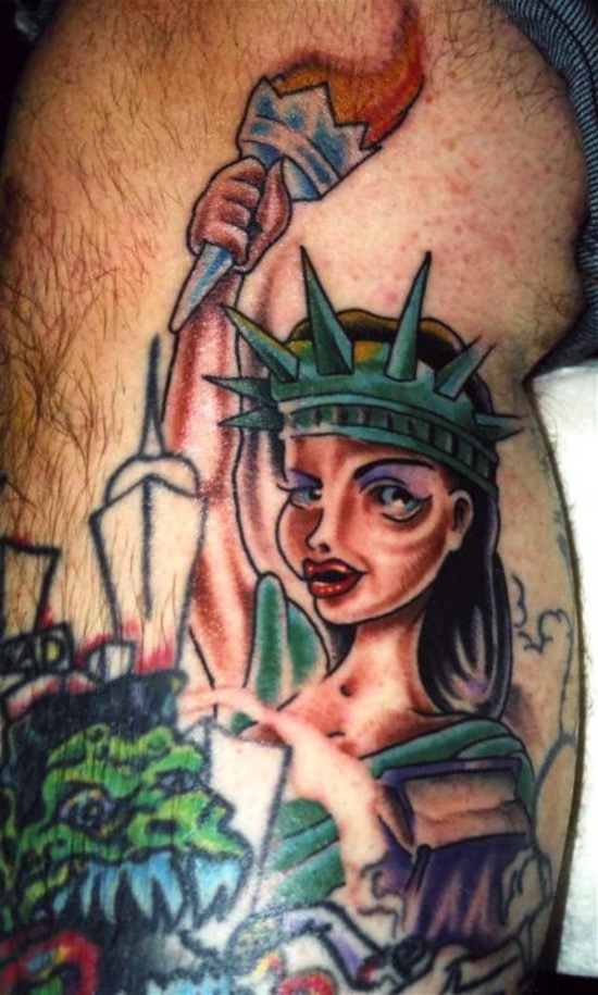 Statue of liberty tattoos design, idea 17