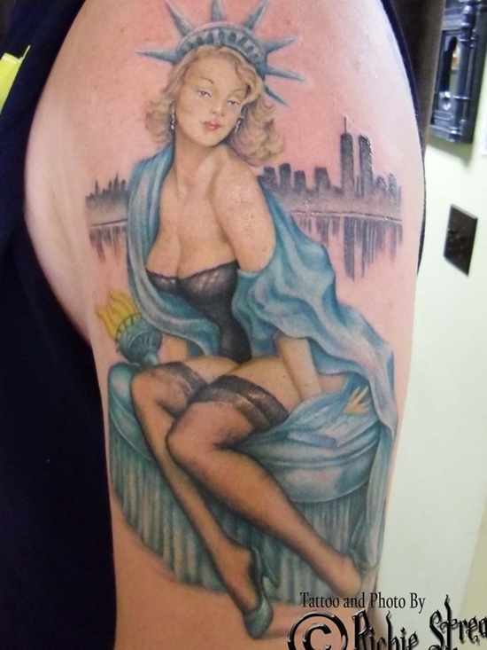 Statue of liberty tattoos design, idea 20