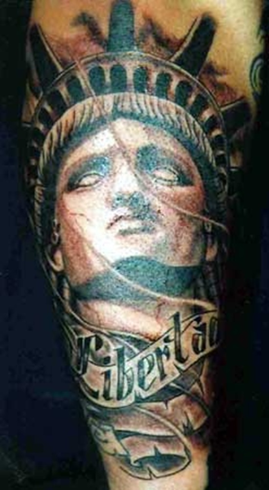Statue of liberty tattoos design, idea 10