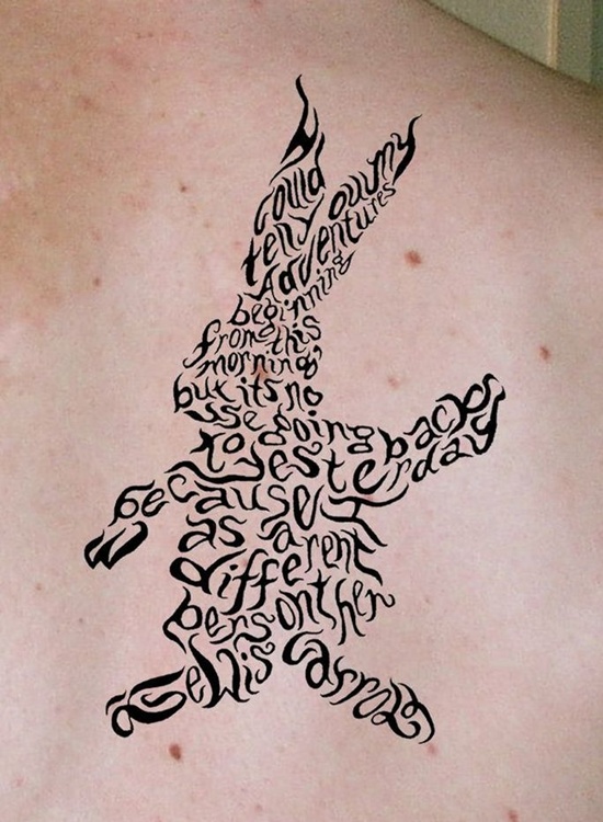 Alice in wonderland tattoo design, idea 11