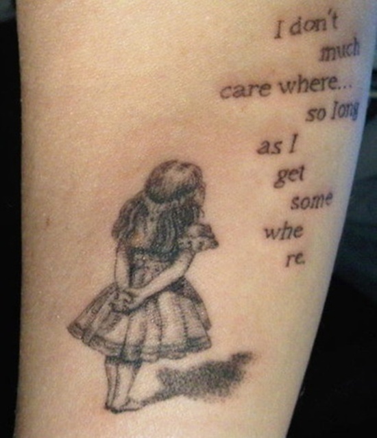 Alice in wonderland tattoo design, idea 19