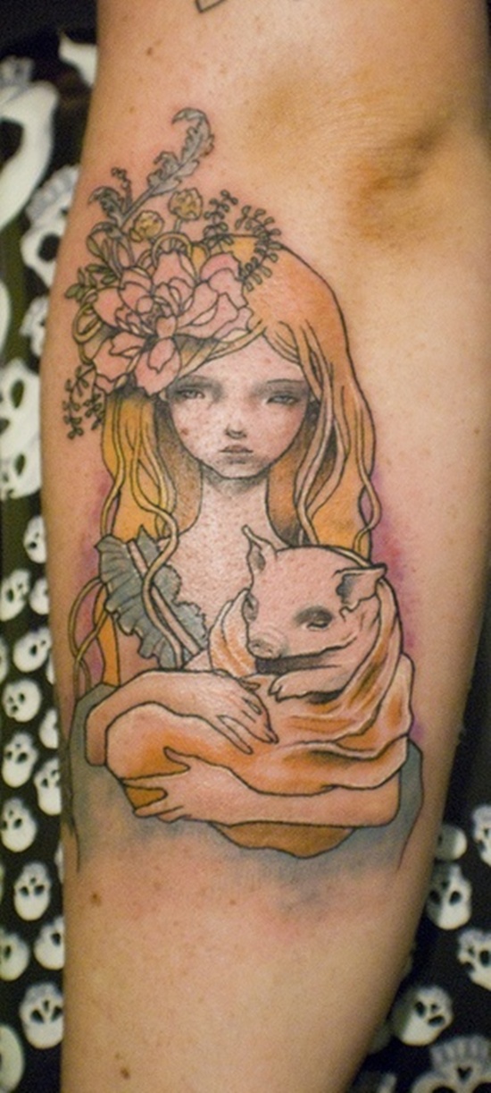 Alice in wonderland tattoo design, idea 8