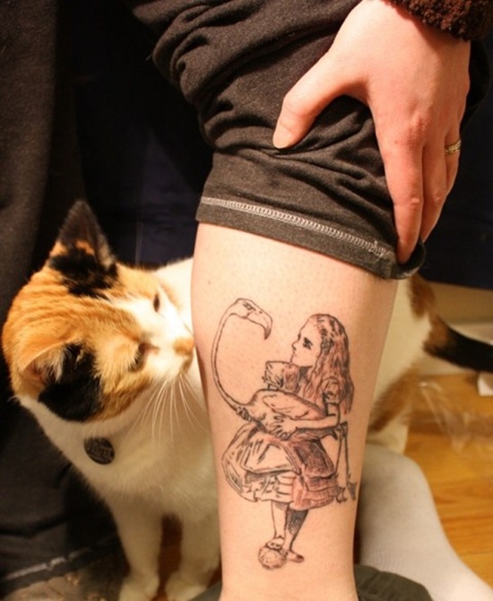 Alice in wonderland tattoo design, idea 20
