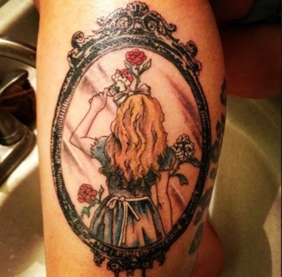 Alice in wonderland tattoo design, idea 23