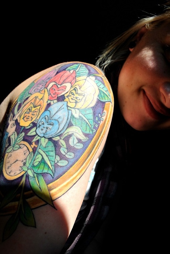 Alice in wonderland tattoo design, idea 25
