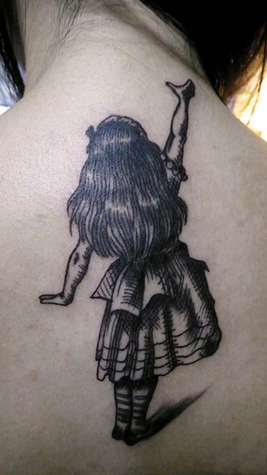 Alice in wonderland tattoo design, idea 28