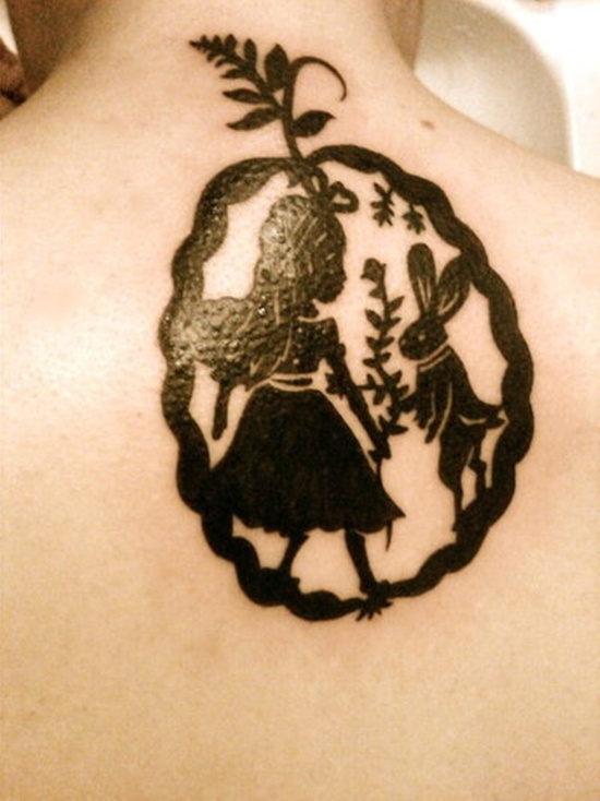 Alice in wonderland tattoo design, idea 3