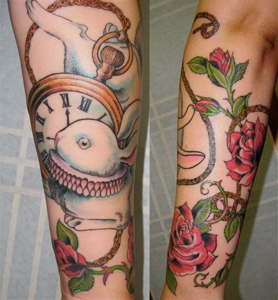 Alice in wonderland tattoo design, idea 30