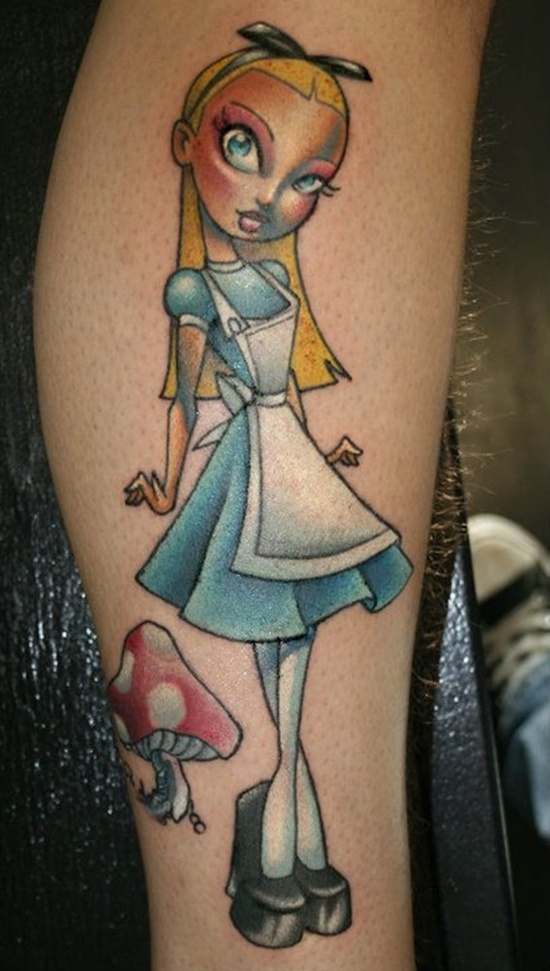 Alice in wonderland tattoo design, idea 4