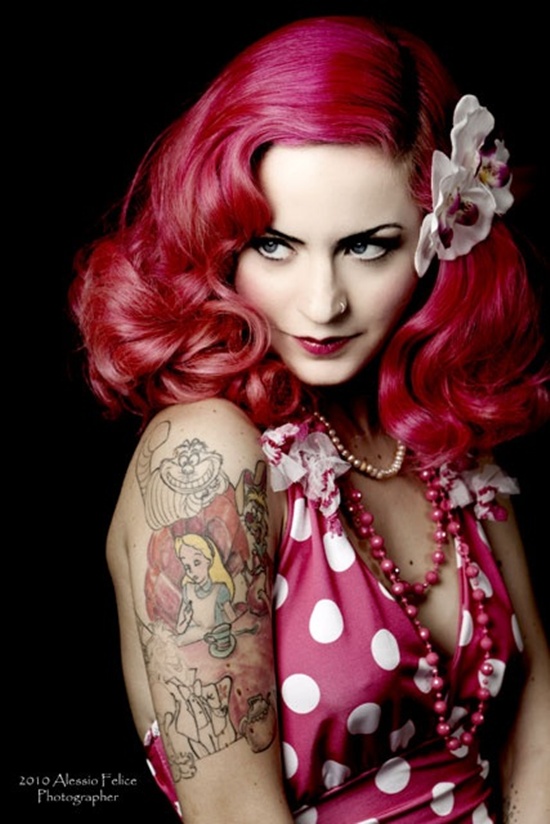 Alice in wonderland tattoo design, idea 15