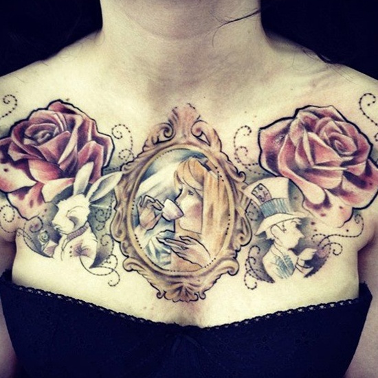 Alice in wonderland tattoo design, idea 16