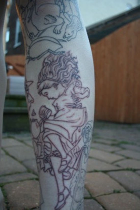 Alice in wonderland tattoo design, idea 17