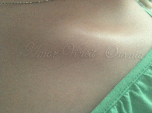 White ink tattoo design, idea 11