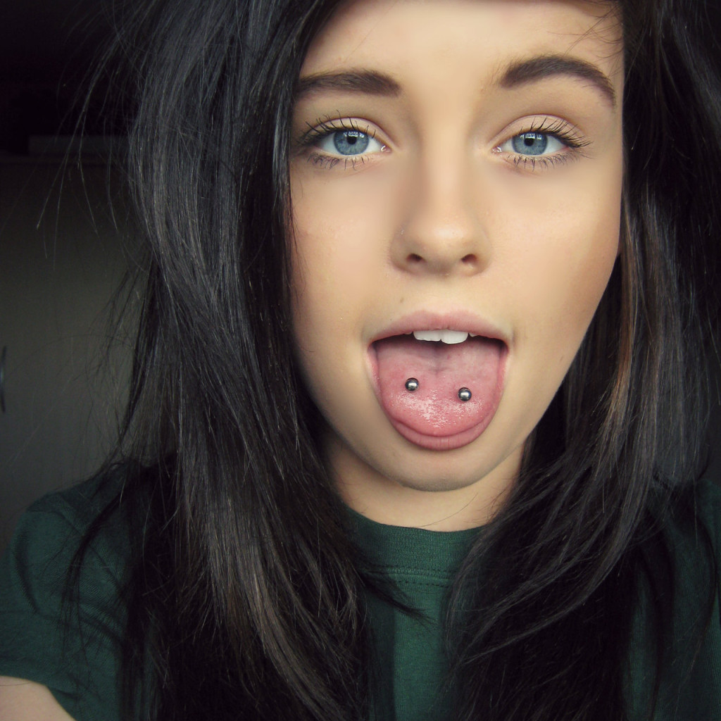 Different tongue piercing options design, idea 1