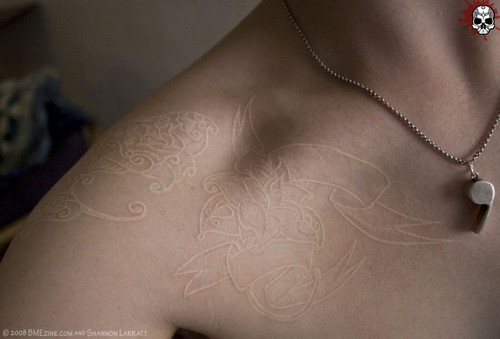 White ink tattoo design, idea 12