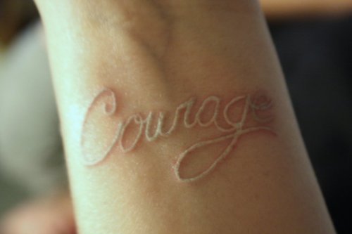 White ink tattoo design, idea 10