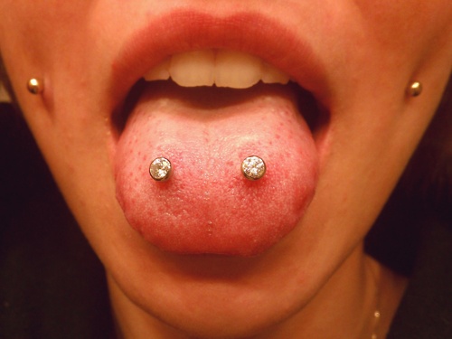Different tongue piercing options design, idea 2