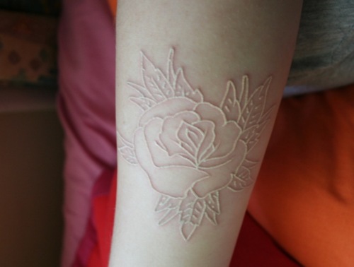 White ink tattoo design, idea 13