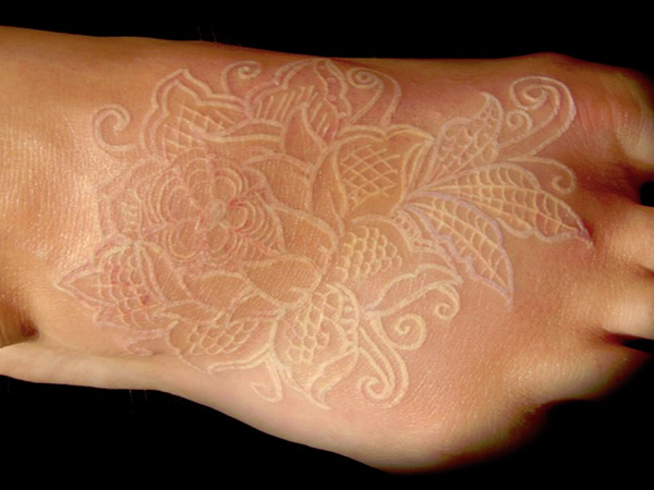 White ink tattoo design, idea 3